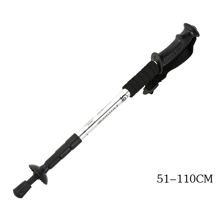 Bâton Randonnée Aluminium 4 Sections - Poignée Incurvée 380g - Camp de Base Farzen
