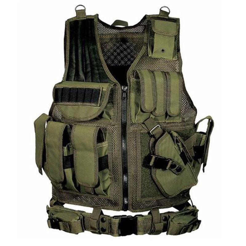 Gilet Tactique Militaire Molle - Airsoft Combat Polyester 600D - Camp de Base Farzen