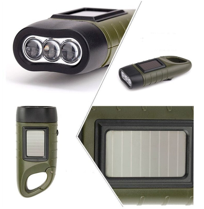 Lampe Torche Solaire & Dynamo | LED Sans Pile | Urgence & Outdoor - Camp de Base Farzen