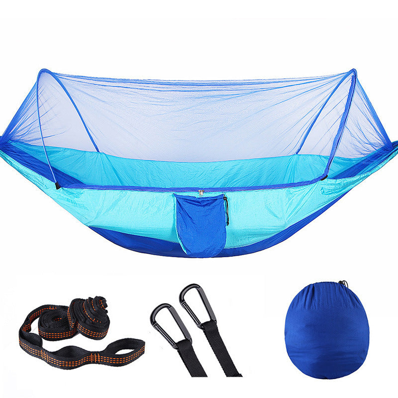 Hamac 2 Personnes Parachute avec Moustiquaire - Nylon Taffeta 210T - Camp de Base Farzen