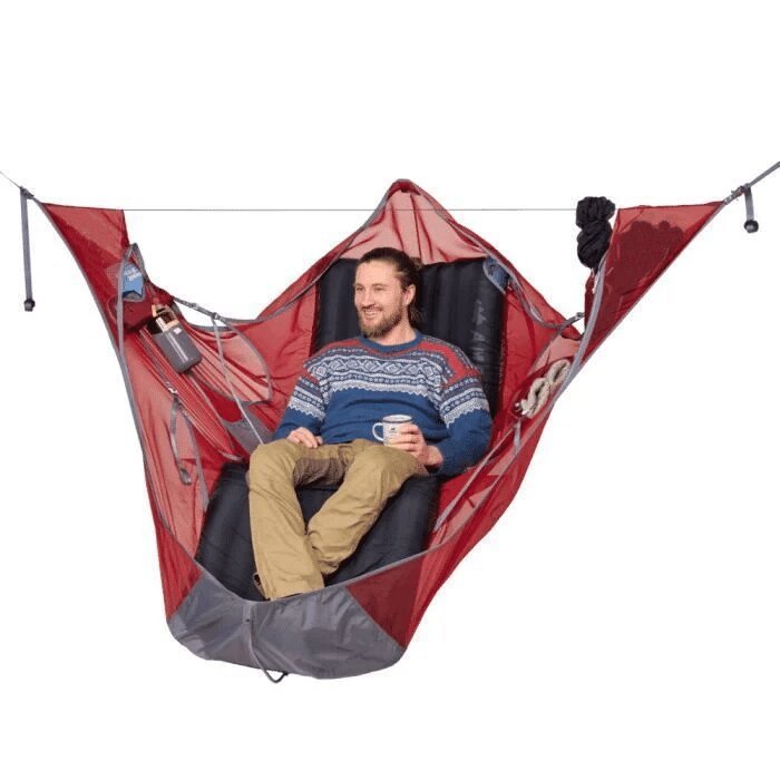 Hamac Camping avec Moustiquaire Intégrée - Kit Suspension Complet 120kg - Camp de Base Farzen