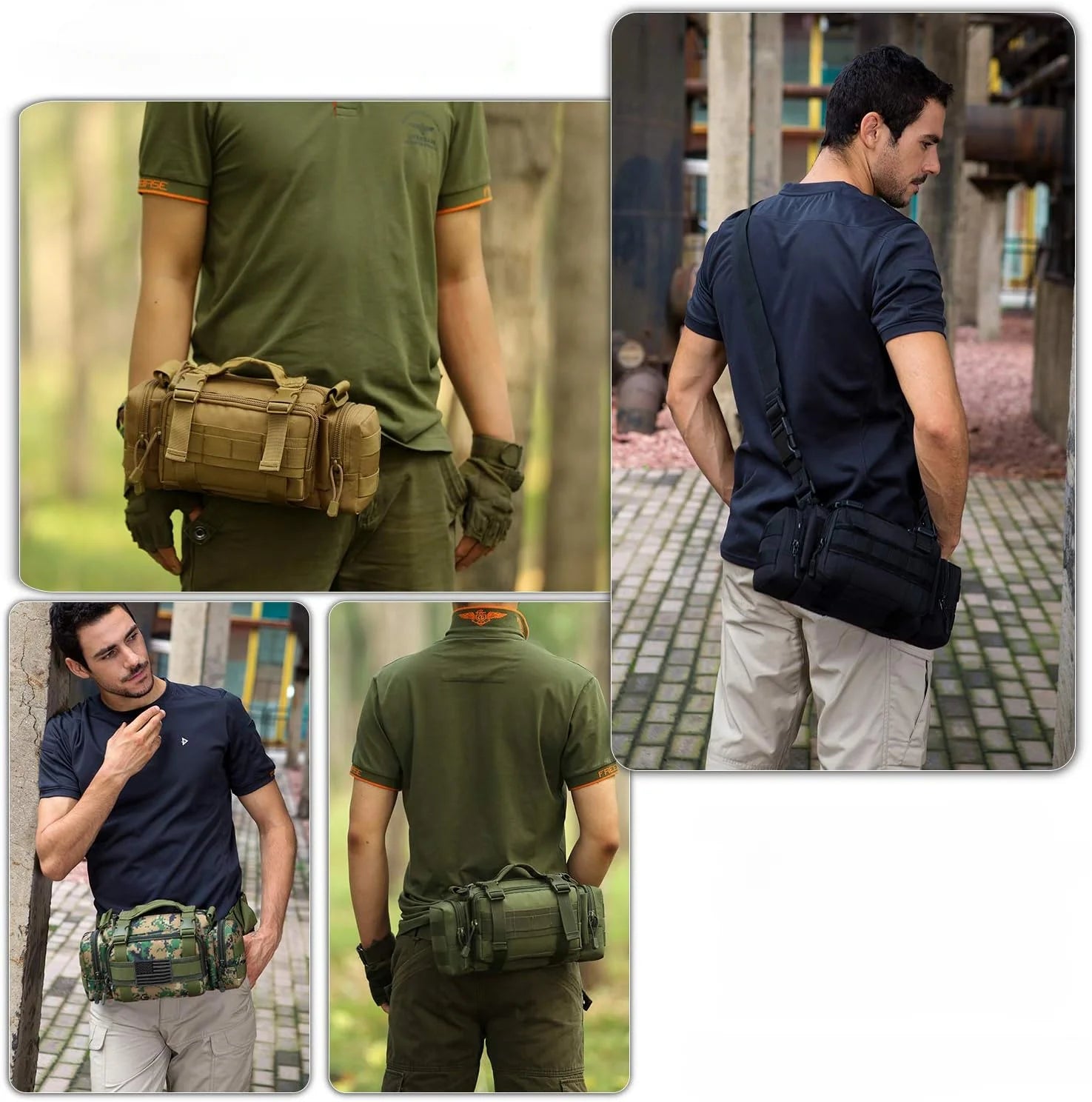 Sac Bandoulière Nylon Outdoor Fermeture Éclair - Camp de Base Farzen