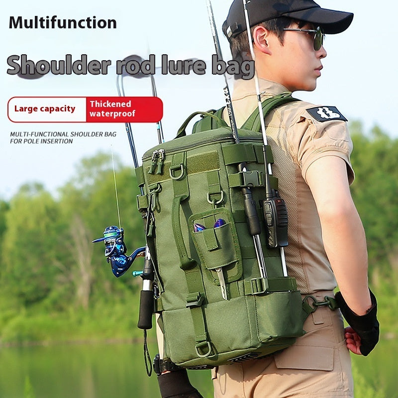 Sac à dos de randonnée multifonctionnel, sac de sport de pêche en tissu Oxford imperméable - Camp de Base Farzen