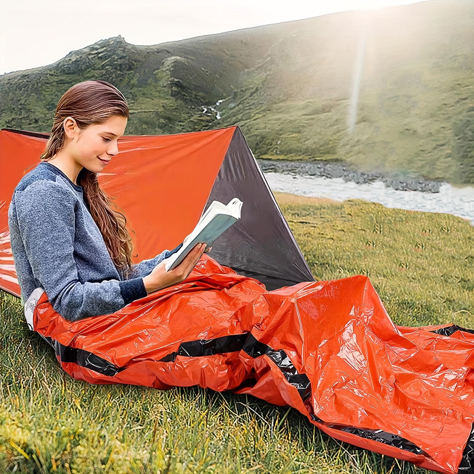 Sac Couchage Urgence Bivouac - Thermique Imperméable 72g - Camp de Base Farzen