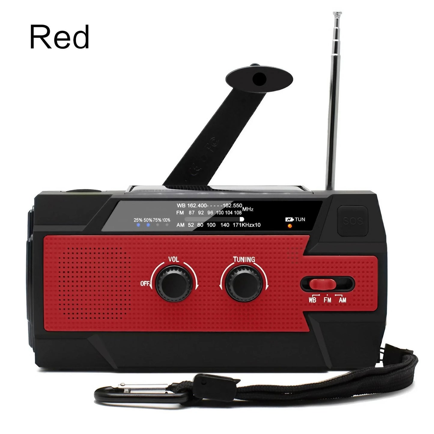 Radio Météo Urgence FM AM WB - Solaire Manivelle 2000mAh LED - Camp de Base Farzen