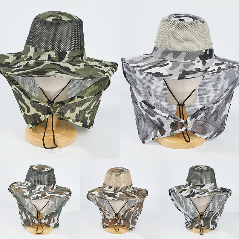 Chapeau Pêche Maille Respirante - Large Bord Nylon Anti-UV Pliable - Camp de Base Farzen