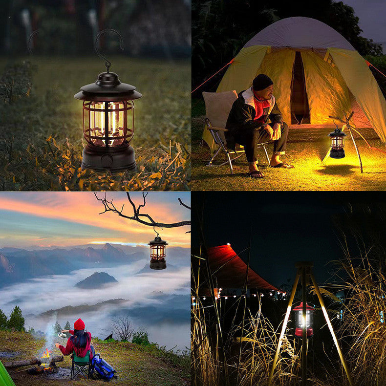 Lampe Camping LED Rechargeable Rétro - Ambiance 5W Gradation Continue - Camp de Base Farzen