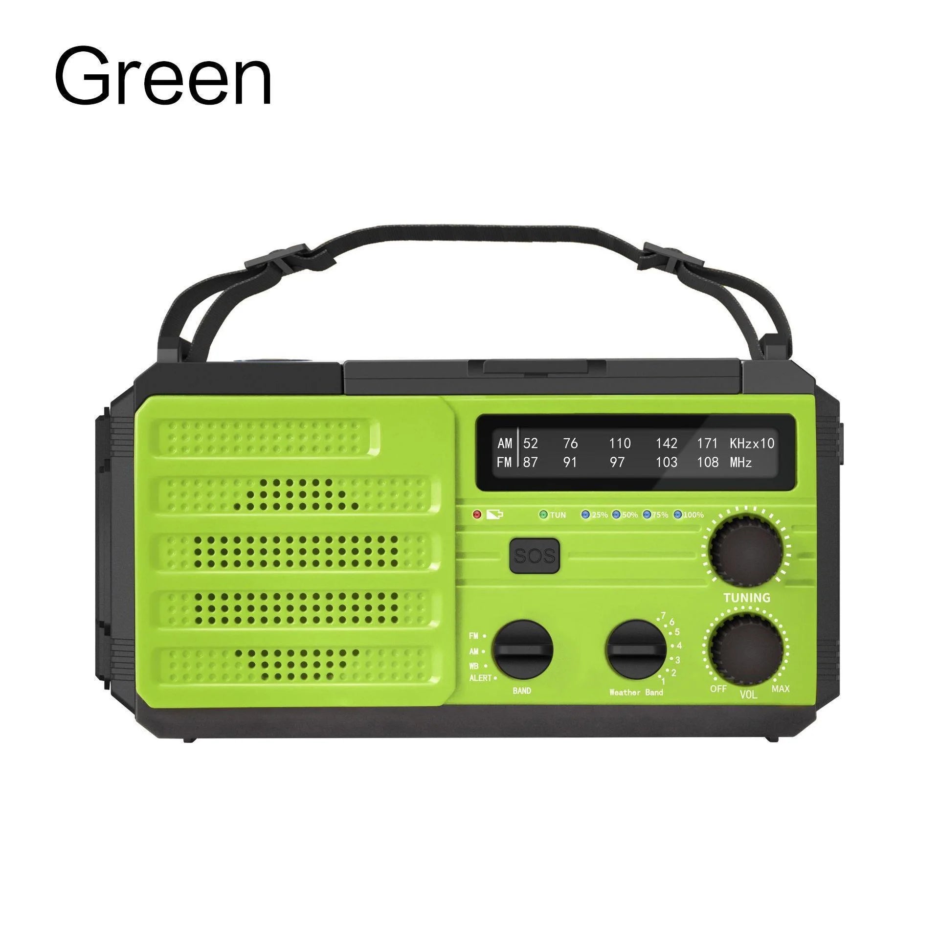 Radio Météo Urgence FM AM WB - Solaire Manivelle 2000mAh LED - Camp de Base Farzen
