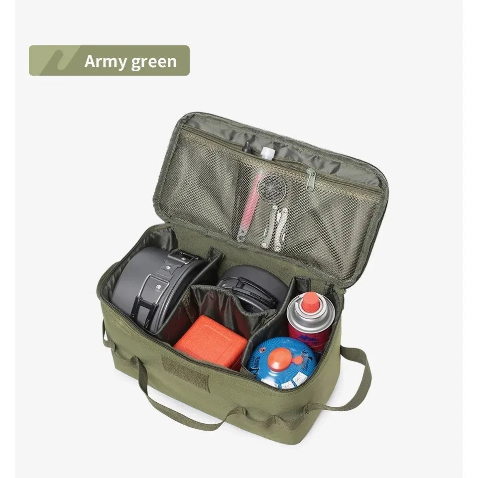 Sac Rangement Camping Oxford 600D - Organisateur Réchaud Ustensiles 310g - Camp de Base Farzen