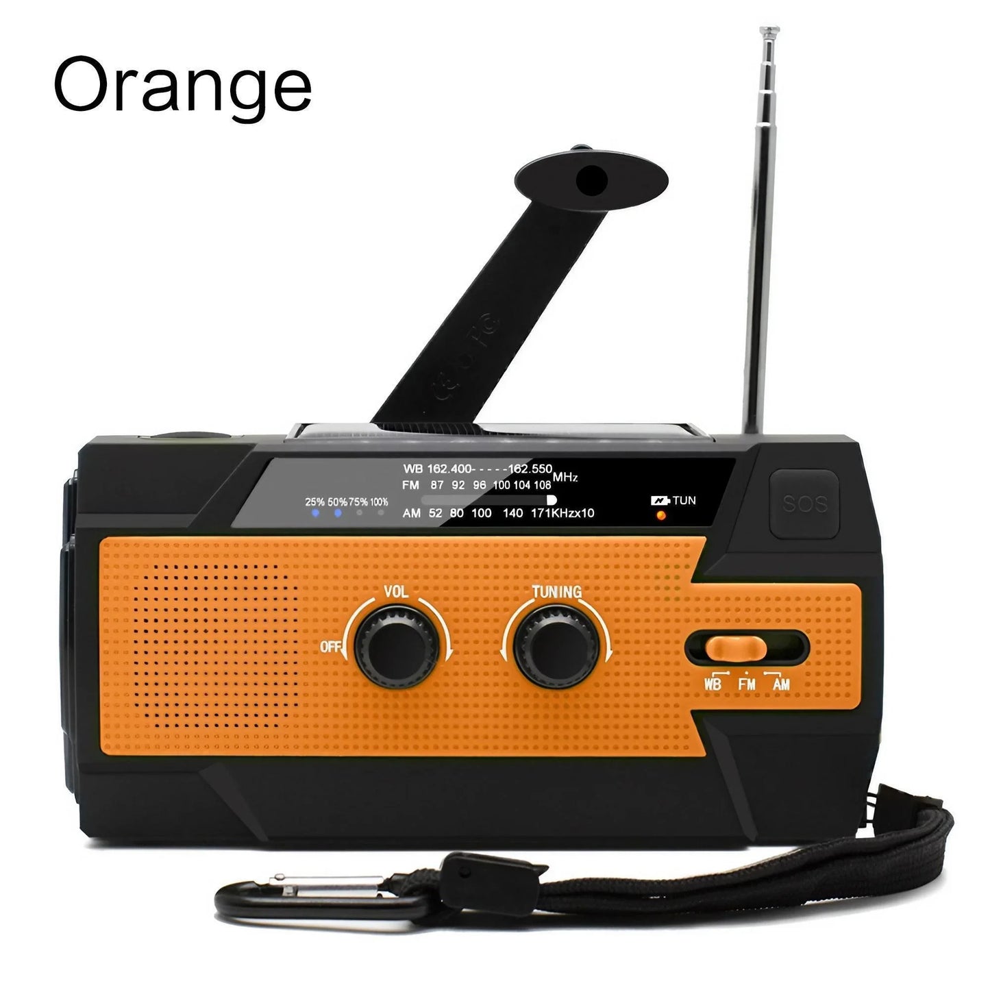 Radio Météo Urgence FM AM WB - Solaire Manivelle 2000mAh LED - Camp de Base Farzen