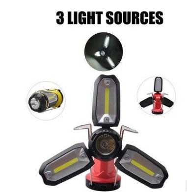 Lampe LED COB Multifonction USB - Crochet Camping Auto 337g - Camp de Base Farzen
