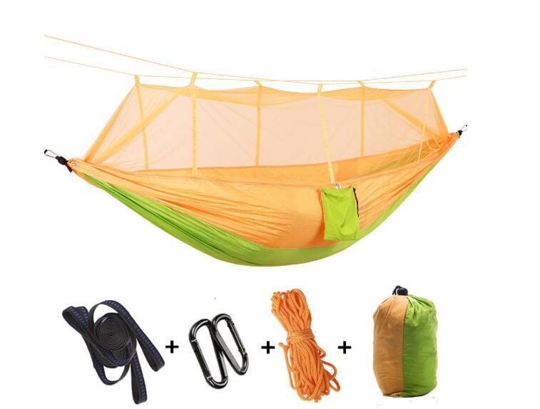 Hamac Double Parachute Moustiquaire - Nylon 210T Anti-Insectes - Camp de Base Farzen