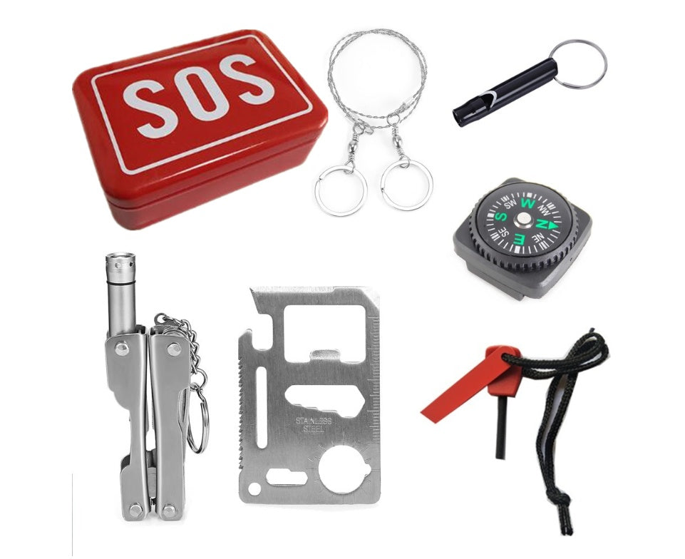 Boîte SOS Multioutil Fer - Kit Urgence Camping 250g - Camp de Base Farzen