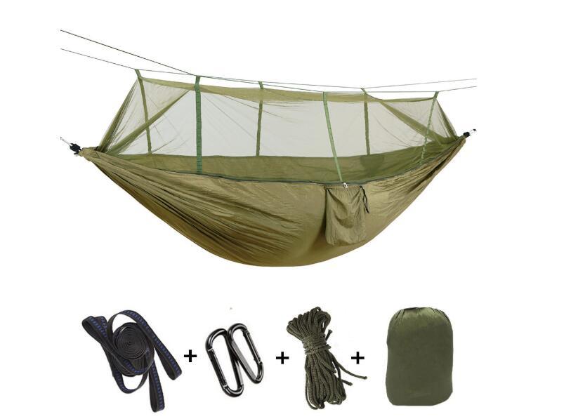 Hamac Double Parachute Moustiquaire - Nylon 210T Anti-Insectes - Camp de Base Farzen