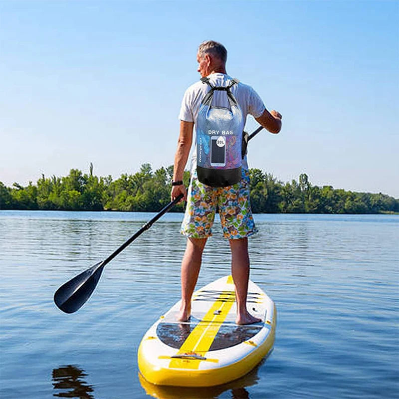 Sac Étanche PVC 10L 20L - Imperméable Natation Rafting Kayak - Camp de Base Farzen