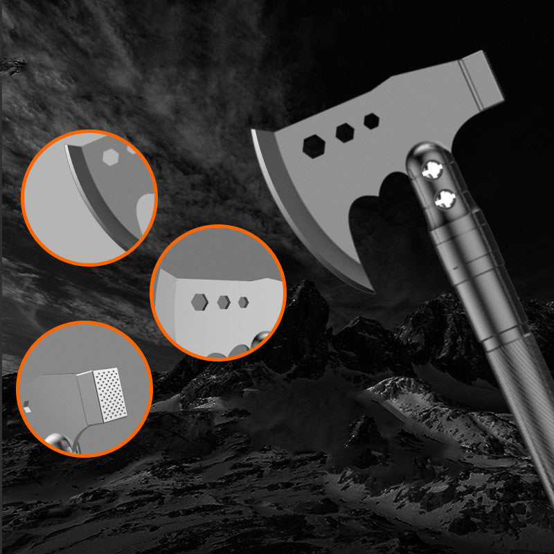 Pelle Multifonction Camping Aluminium 6063 - Kit Ingénieur Pliable 2,12kg - Camp de Base Farzen