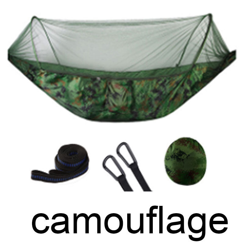 Hamac 2 Personnes Parachute avec Moustiquaire - Nylon Taffeta 210T - Camp de Base Farzen