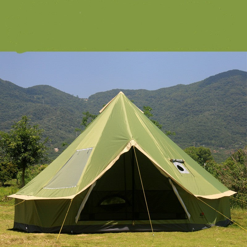 Tente Yourte Pyramidale 8+ Personnes - Cheminée Oxford 210D 4-5m - Camp de Base Farzen