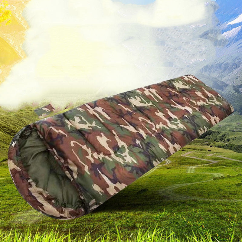 Sac de Couchage Camouflage Urgence - Polyester 170T (180+30)x75cm - Camp de Base Farzen