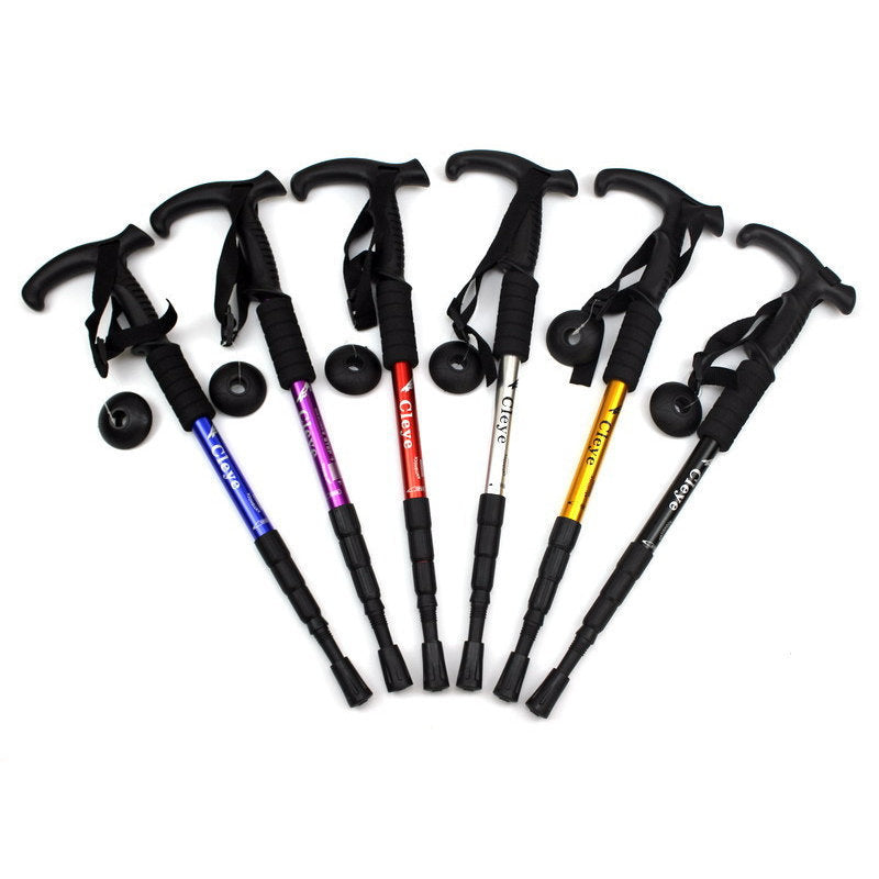 Bâton Randonnée Aluminium Poignée T Anti-Choc - 370g - Camp de Base Farzen