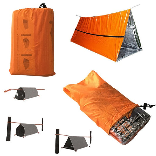 Sac de Couchage Urgence Aluminium - Kit Survie Isolation Thermique 200g - Camp de Base Farzen