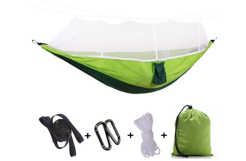 Hamac Double Parachute Moustiquaire - Nylon 210T Anti-Insectes - Camp de Base Farzen