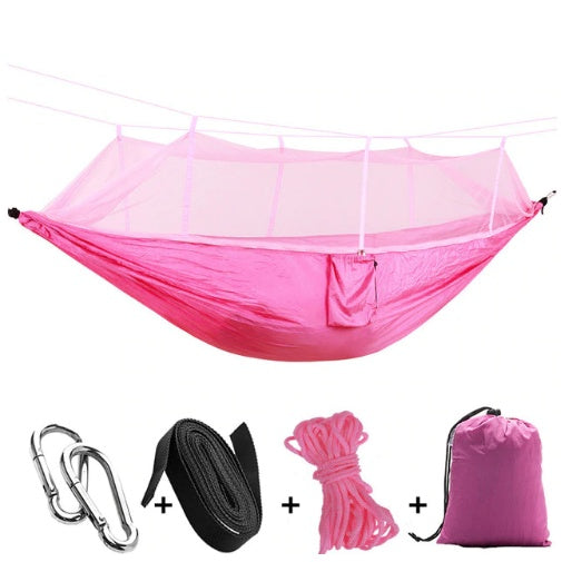 Hamac Double Parachute Moustiquaire - Nylon 210T Anti-Insectes - Camp de Base Farzen