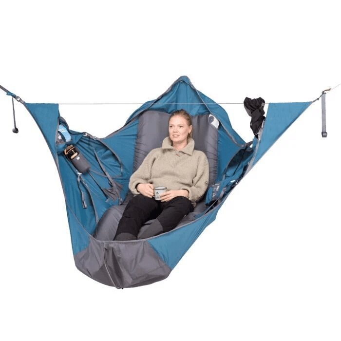 Hamac Camping avec Moustiquaire Intégrée - Kit Suspension Complet 120kg - Camp de Base Farzen