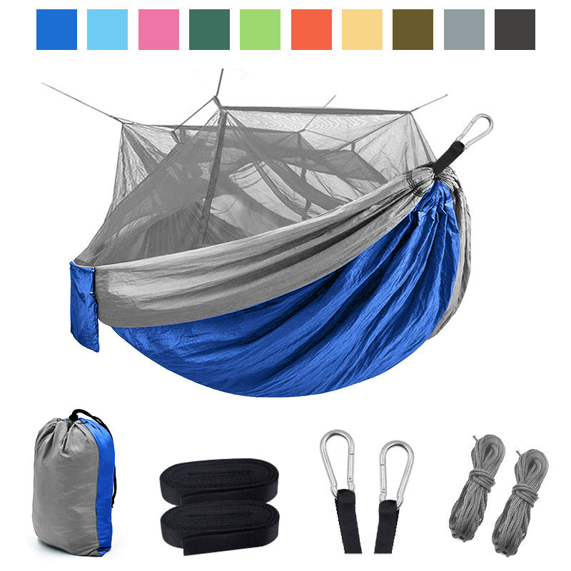 Hamac Camping Moustiquaire Nylon 210T - 1-2 Personnes 260x140cm - Camp de Base Farzen