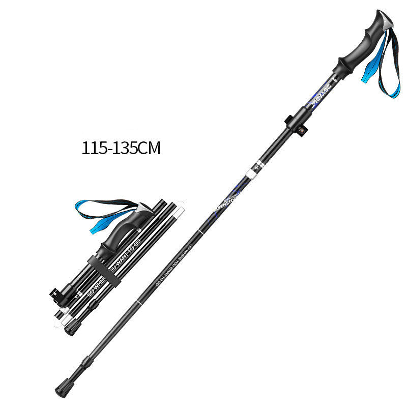 Bâton Randonnée Aluminium 5 Sections Verrou Extérieur - 330g - Camp de Base Farzen