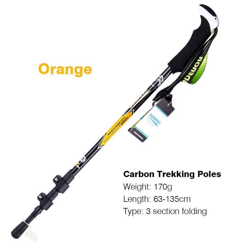 Bâton Randonnée Fibre Carbone Télescopique - 215g Ultra-Léger - Camp de Base Farzen