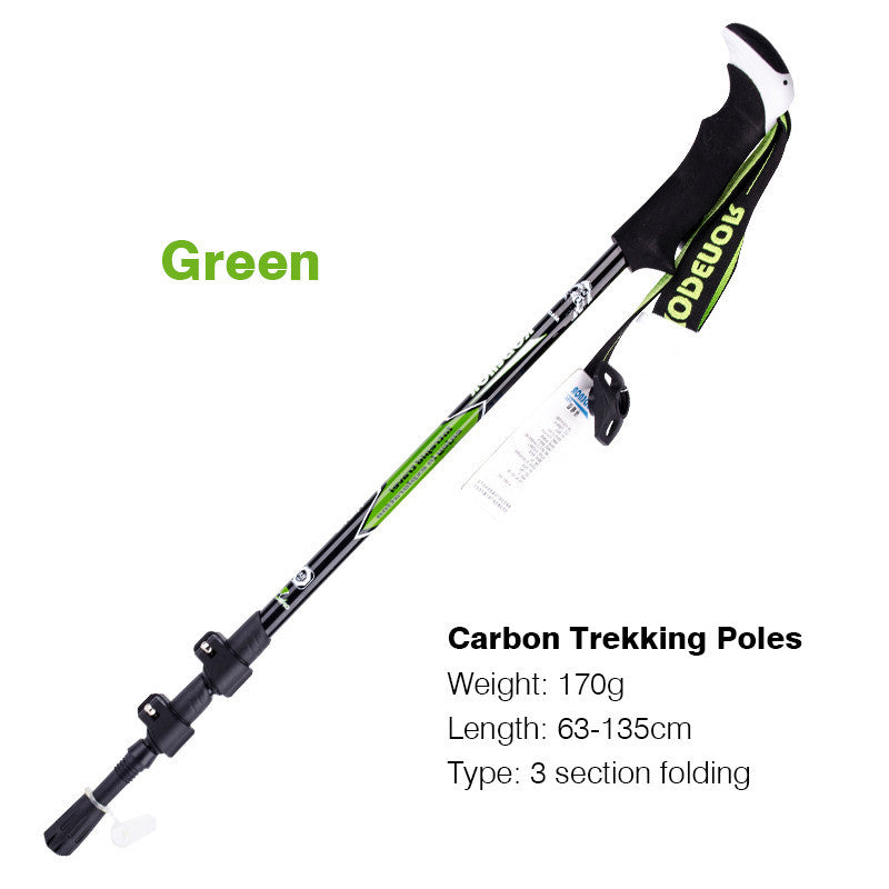 Bâton Randonnée Fibre Carbone Télescopique - 215g Ultra-Léger - Camp de Base Farzen