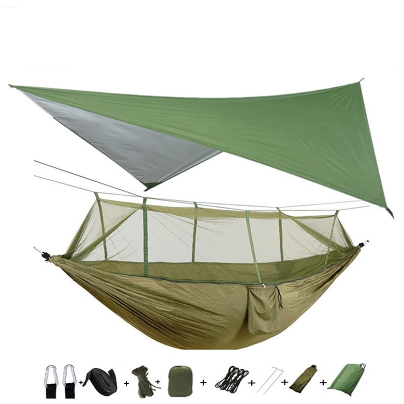 Hamac Double Parachute Moustiquaire - Nylon 210T Anti-Insectes - Camp de Base Farzen