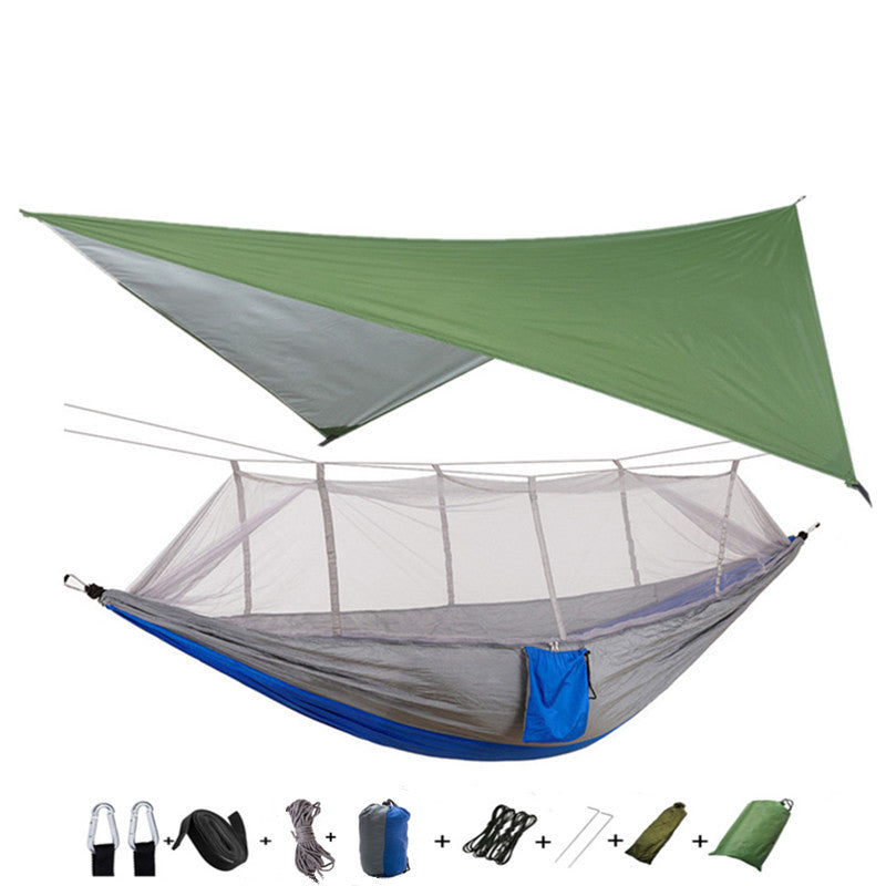 Hamac Double Parachute Moustiquaire - Nylon 210T Anti-Insectes - Camp de Base Farzen