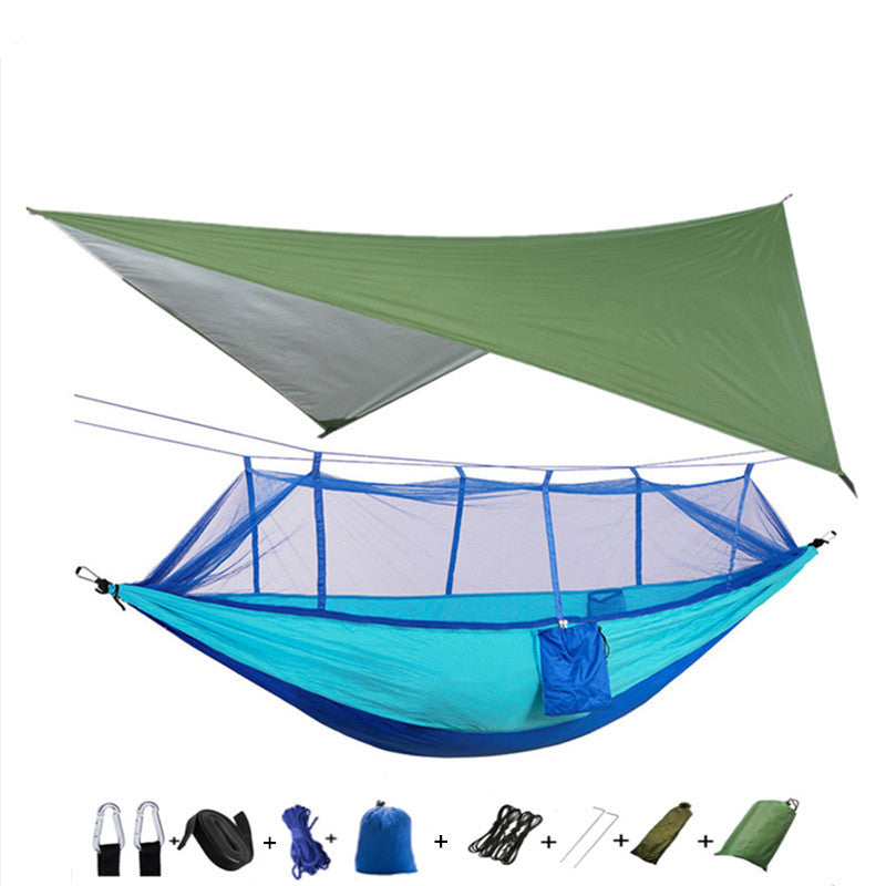 Hamac Double Parachute Moustiquaire - Nylon 210T Anti-Insectes - Camp de Base Farzen
