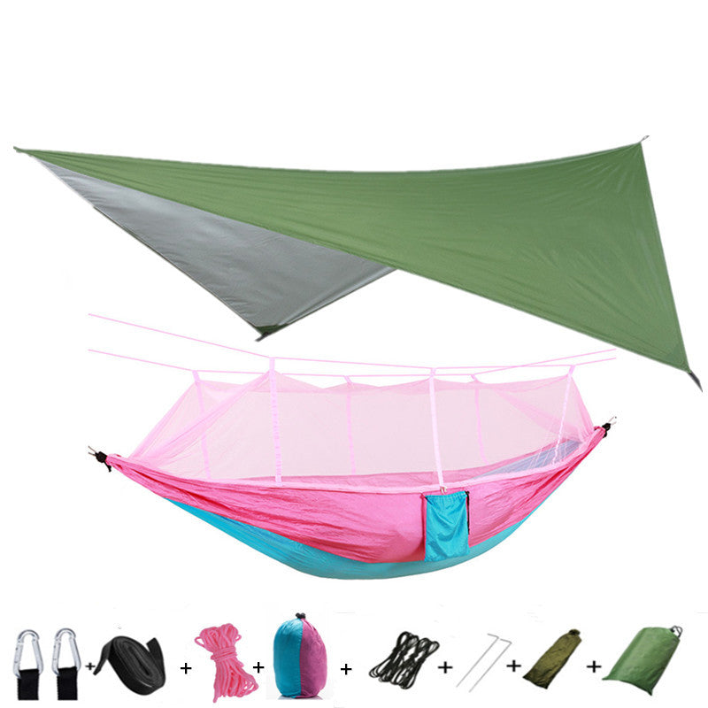 Hamac Double Parachute Moustiquaire - Nylon 210T Anti-Insectes - Camp de Base Farzen
