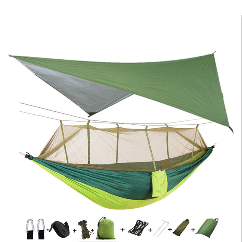 Hamac Double Parachute Moustiquaire - Nylon 210T Anti-Insectes - Camp de Base Farzen