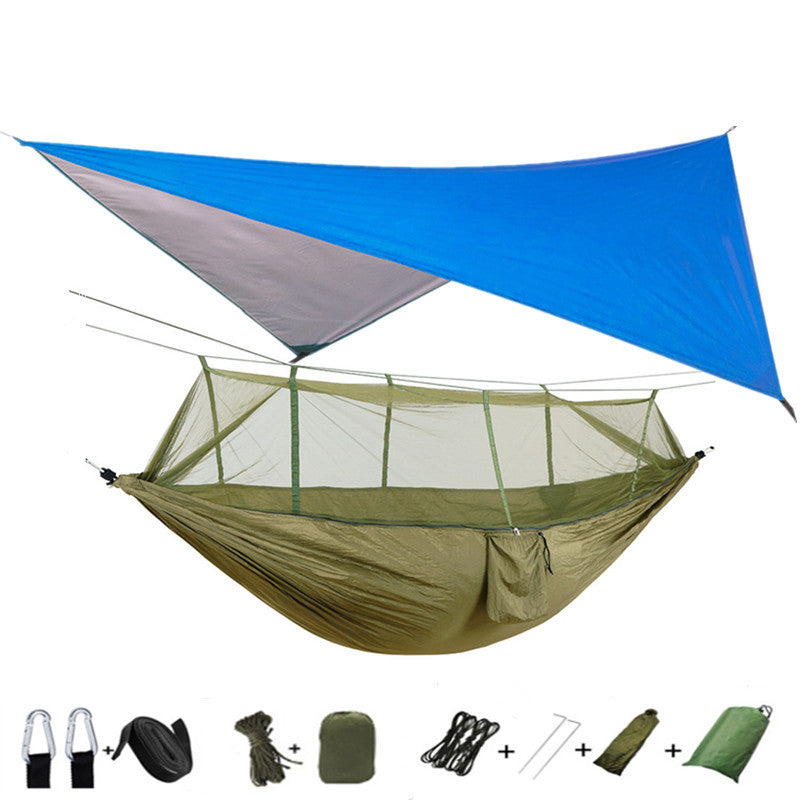 Hamac Double Parachute Moustiquaire - Nylon 210T Anti-Insectes - Camp de Base Farzen