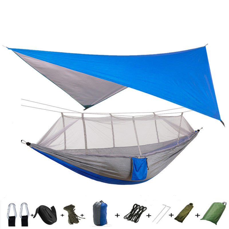 Hamac Double Parachute Moustiquaire - Nylon 210T Anti-Insectes - Camp de Base Farzen