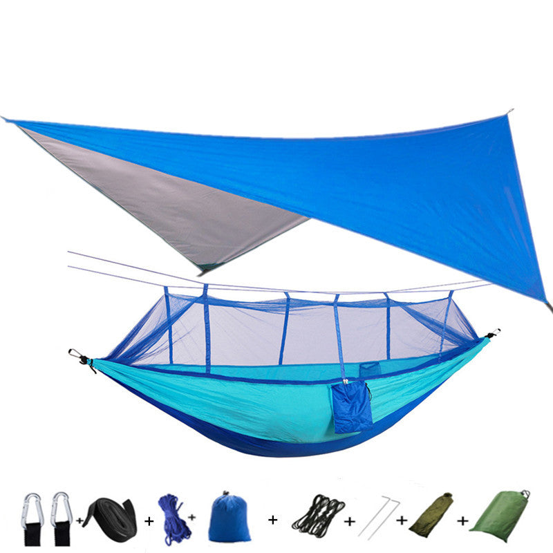 Hamac Double Parachute Moustiquaire - Nylon 210T Anti-Insectes - Camp de Base Farzen