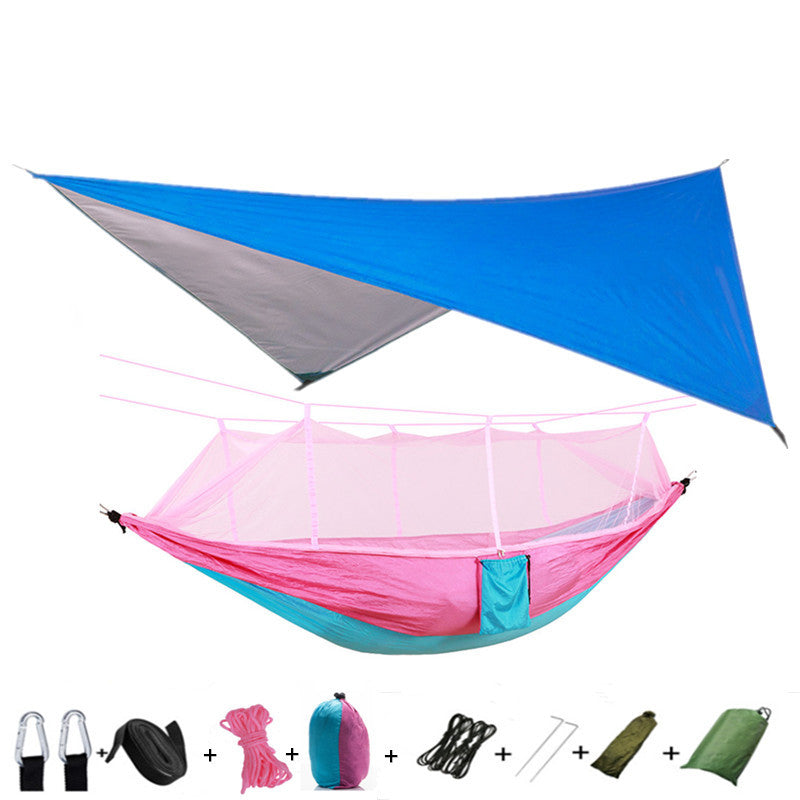 Hamac Double Parachute Moustiquaire - Nylon 210T Anti-Insectes - Camp de Base Farzen
