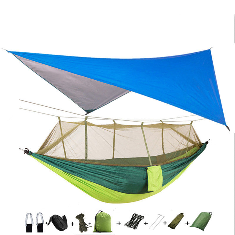 Hamac Double Parachute Moustiquaire - Nylon 210T Anti-Insectes - Camp de Base Farzen