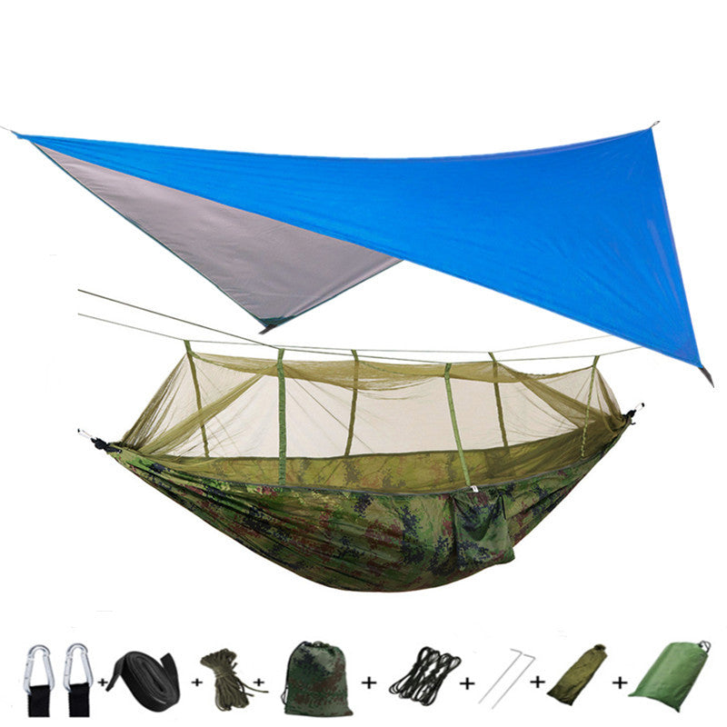 Hamac Double Parachute Moustiquaire - Nylon 210T Anti-Insectes - Camp de Base Farzen