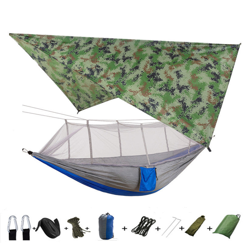 Hamac Double Parachute Moustiquaire - Nylon 210T Anti-Insectes - Camp de Base Farzen