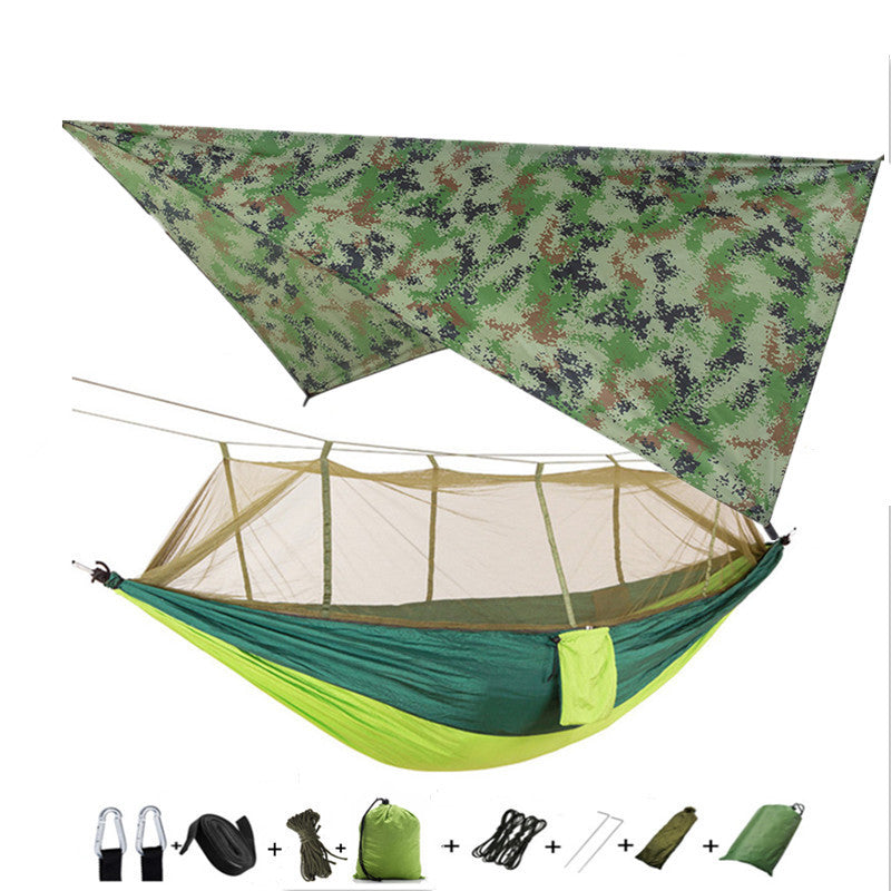 Hamac Double Parachute Moustiquaire - Nylon 210T Anti-Insectes - Camp de Base Farzen