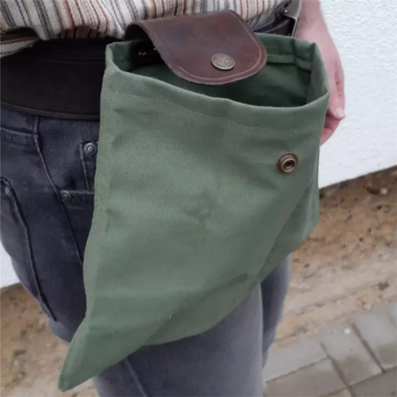 Sac Banane Pliable Vintage Cueillette Randonnée Cuir 22x21cm - Camp de Base Farzen