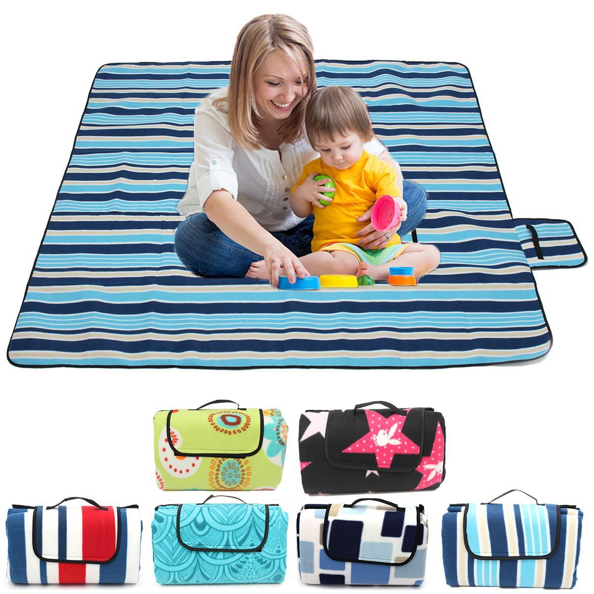 Tapis de Camping Imperméable Épais - Pique-nique et Tente Multi-Motifs - Camp de Base Farzen