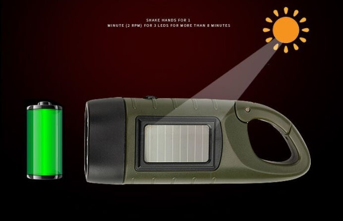 Lampe Torche Solaire & Dynamo | LED Sans Pile | Urgence & Outdoor - Camp de Base Farzen