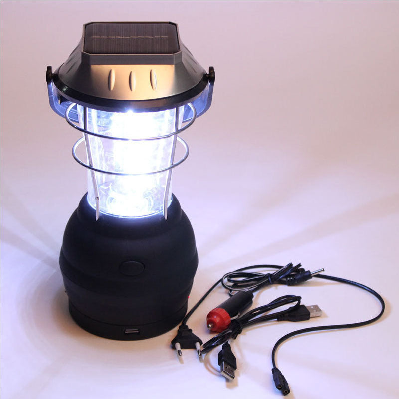 Lampe de Camping Solaire avec Manivelle - Rechargeable 1200mAh - Camp de Base Farzen