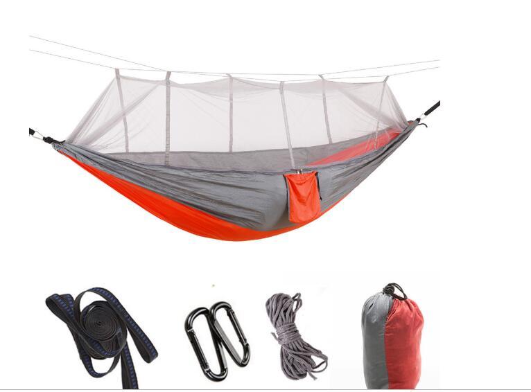 Hamac Double Parachute Moustiquaire - Nylon 210T Anti-Insectes - Camp de Base Farzen